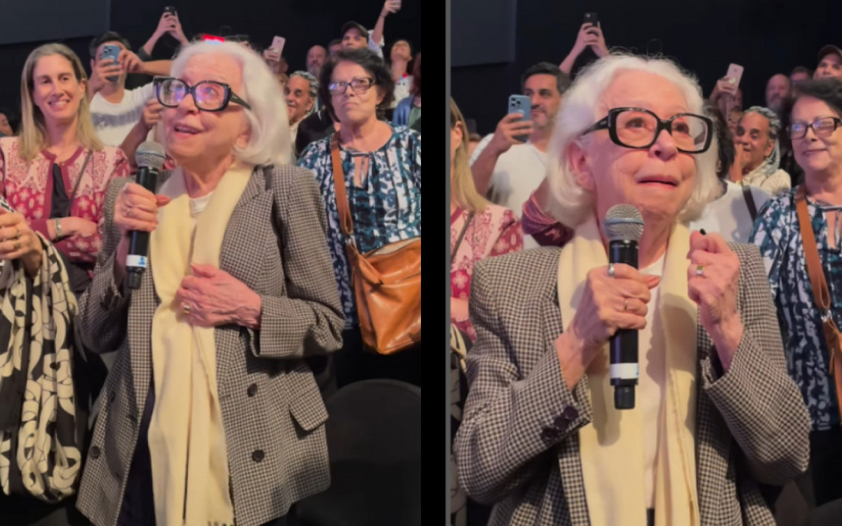 Fernanda Montenegro na plateia da peça 'Os Mambembes' - Reprodução/Instagram