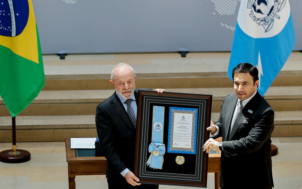 Presidente Lula durante sessão solene da assinatura de Declaração de Intenções entre o Brasil e a Interpol - Ricardo Stuckert / PR