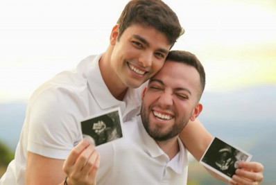 Lucas Rangel e Lucas Bley comemoram seis meses de gestação do filho