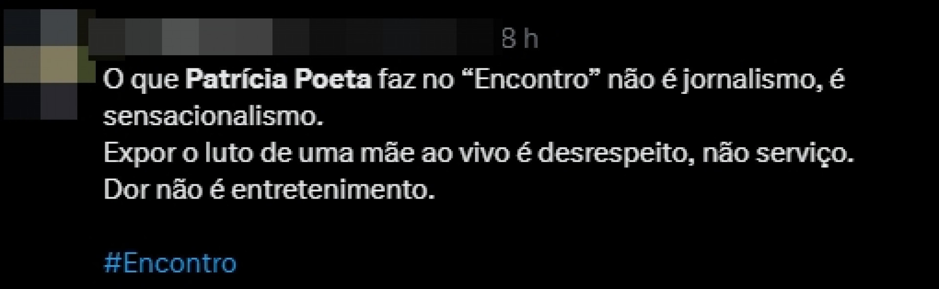 Print tirado na X, antigo Twitter - Reprodução/X