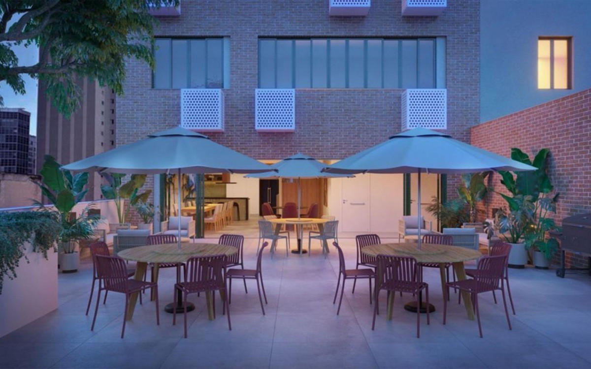 Área de lazer de residencial no Centro, que está pronto para morar