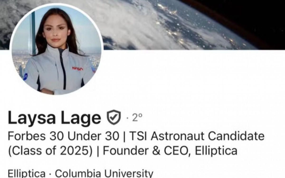 Nas redes sociais, Laysa afirmava que iria ao espaço

