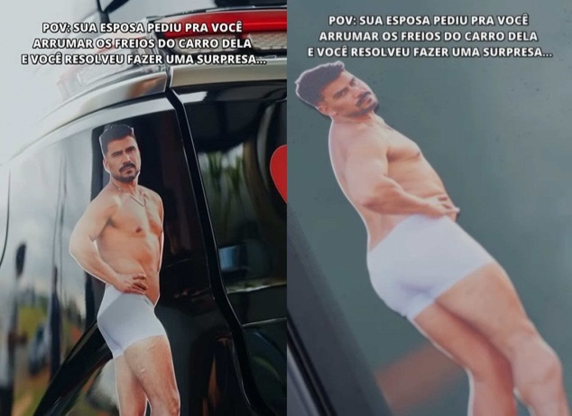 Julio Rocha colou fotos dele no carro da mulher - Reprodução/Instagram 