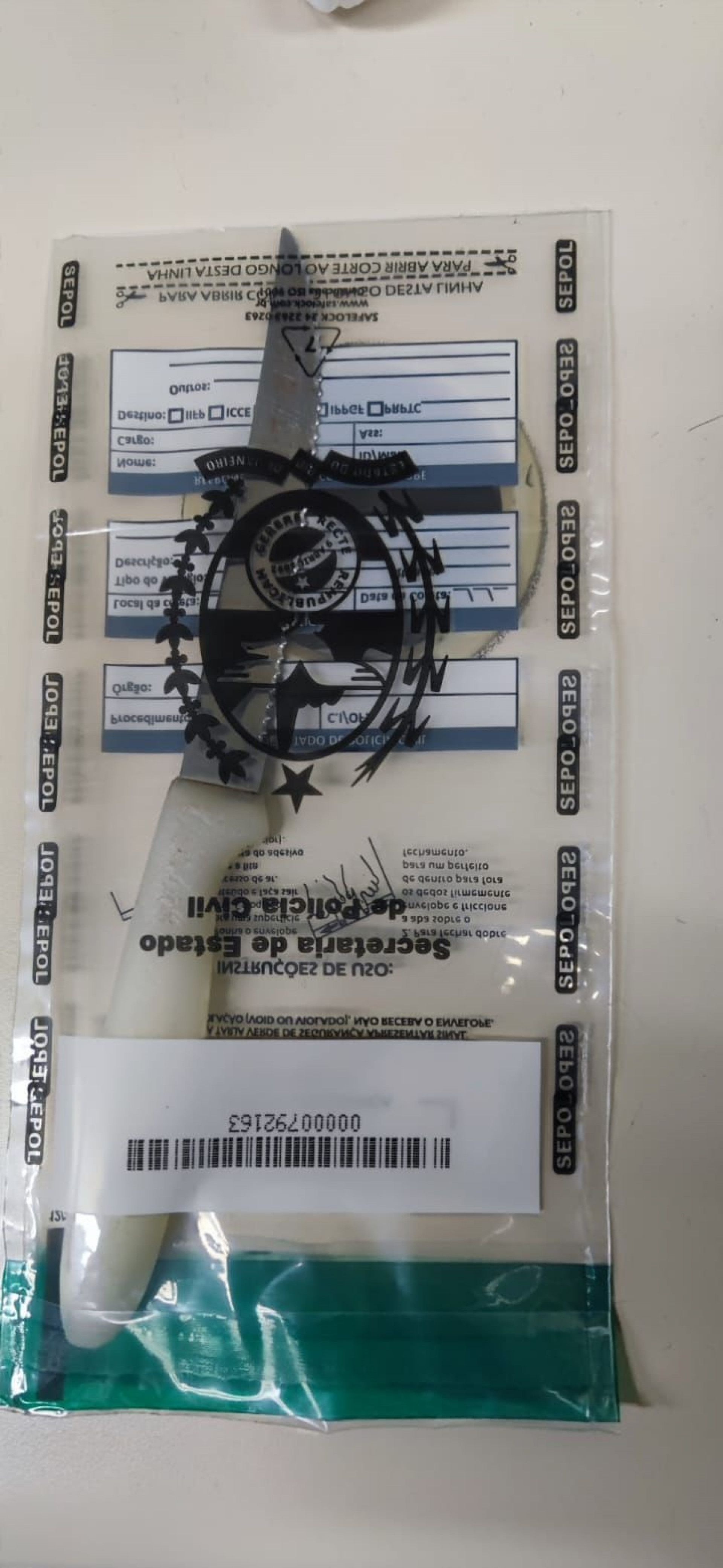 Os policiais apreenderam a faca usada no crime - Reprodução