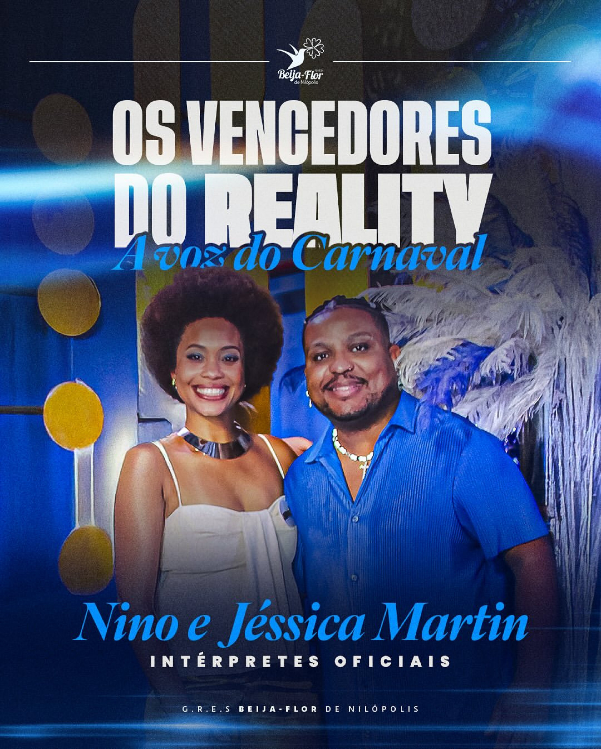 Jéssica Martin e Nino são os novos intérpretes da Beija-Flor de Nilópolis - Reprodução/Instagram