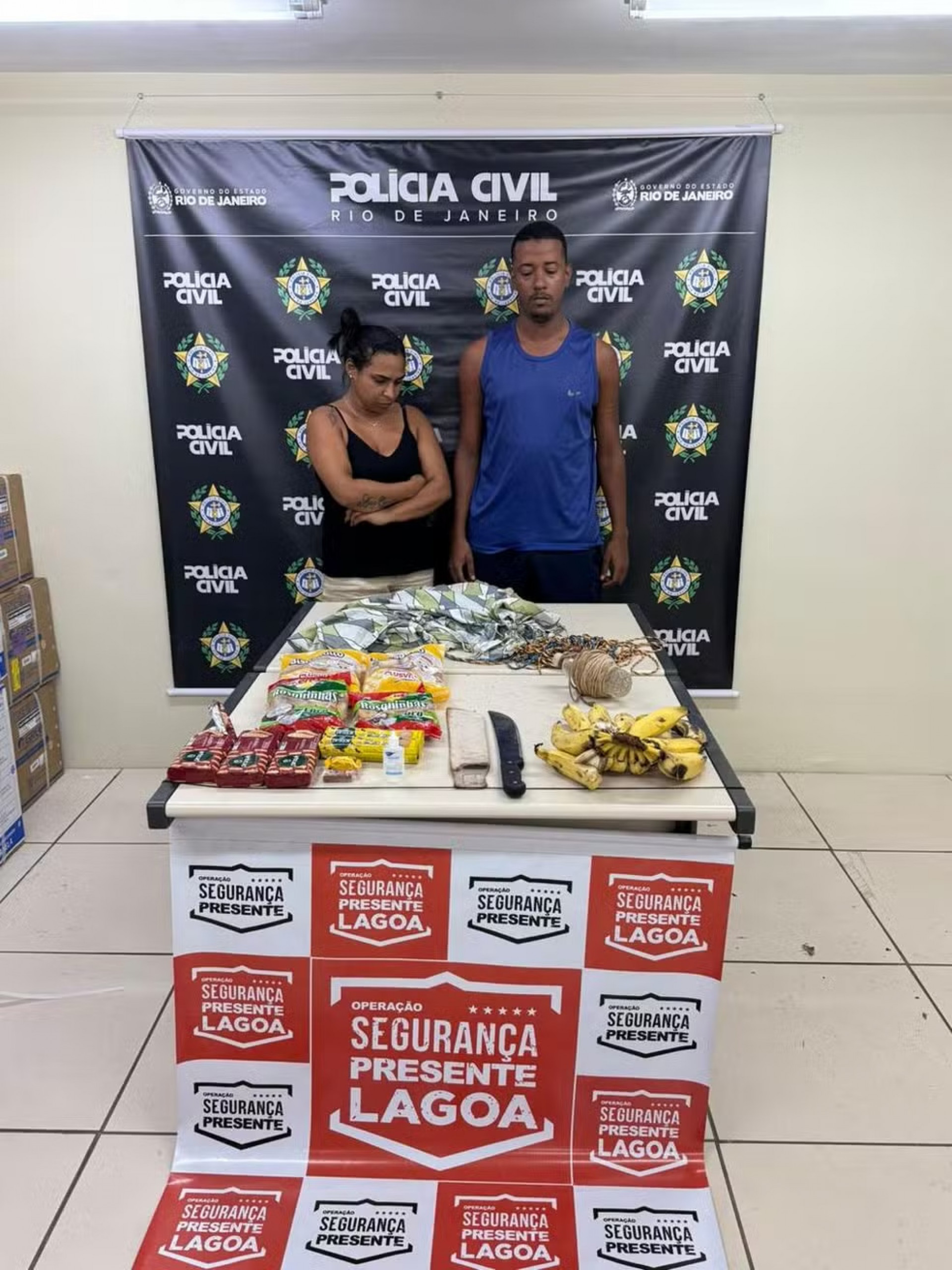 Taís de Oliveira Costa e Geovane Felipe Timal Gomes foram presos pela 15ª DP (Gávea) - Divulgação