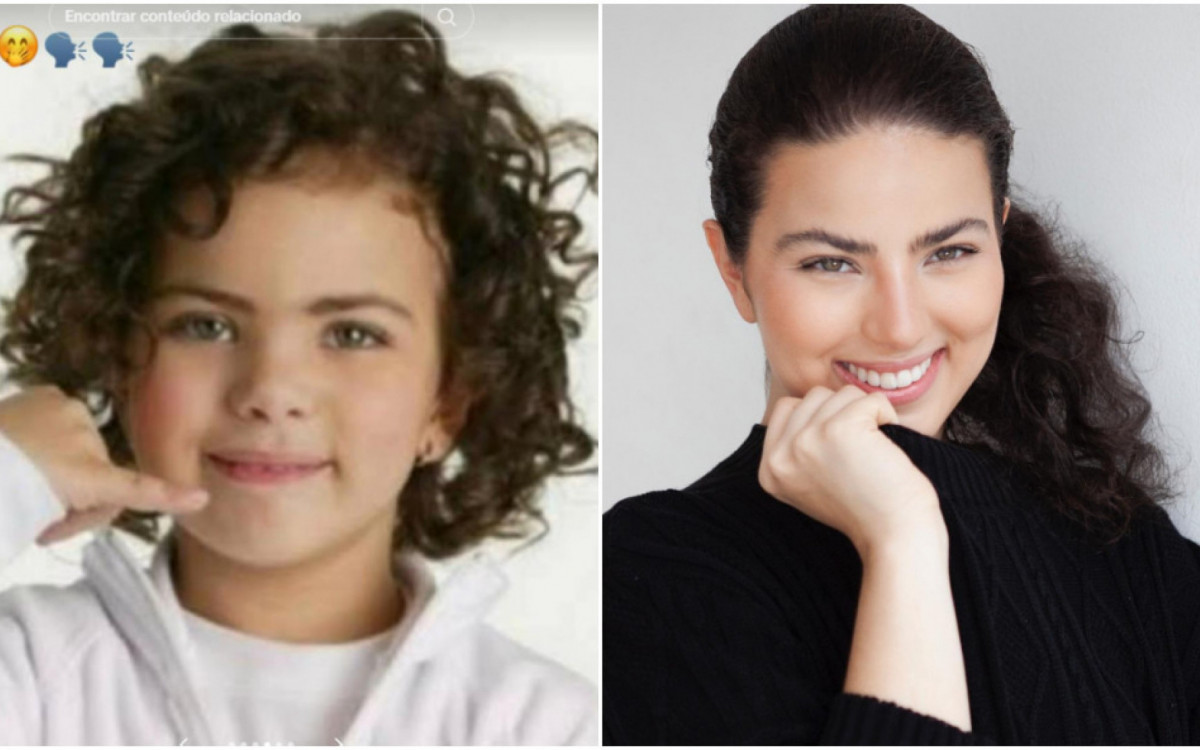 Rafaela Romolo aos 4 anos, quando foi comparada à Ana Paula Arósio, e em foto atual - Reprodução