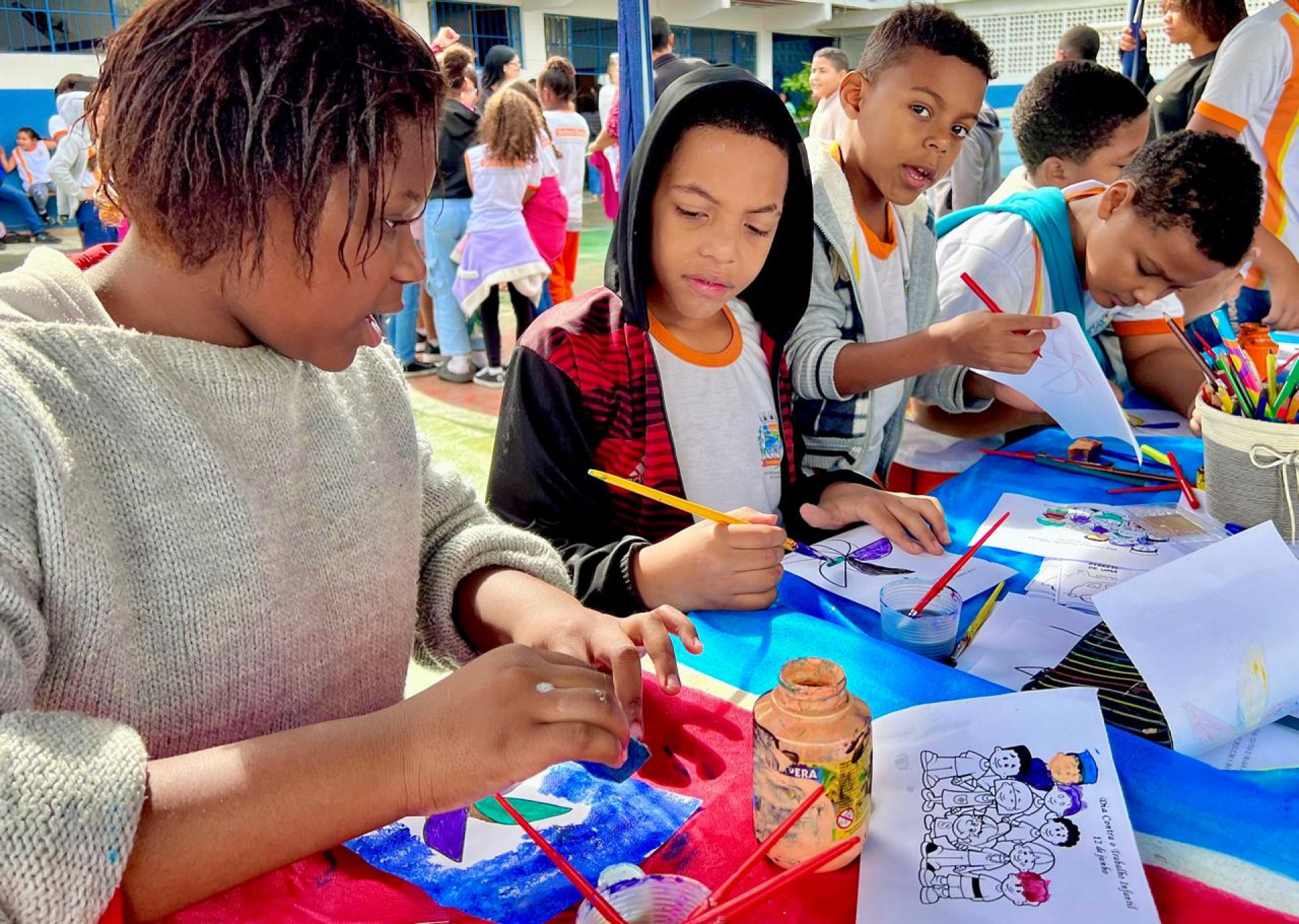 Os alunos participaram de diversas atividades e tiveram no&ccedil;&otilde;es do combate ao trabalho infantil - Marcos Paulo / PMBR