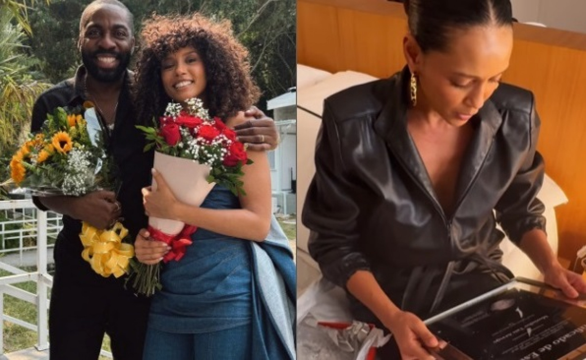 Lázaro Ramos presenteou Taís Araujo com uma estrela batizada em seu nome - Reprodução/Instagram