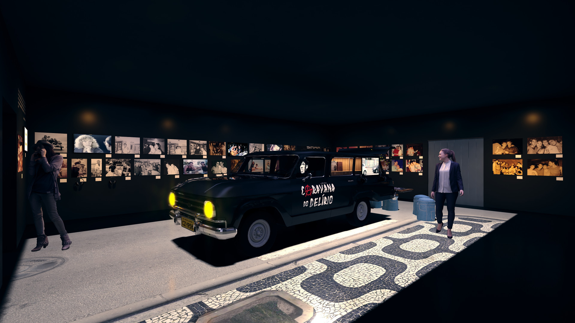 Sala Caravana do Delírio recria a famosa veraneio preta de Cazuza - Divulgação 