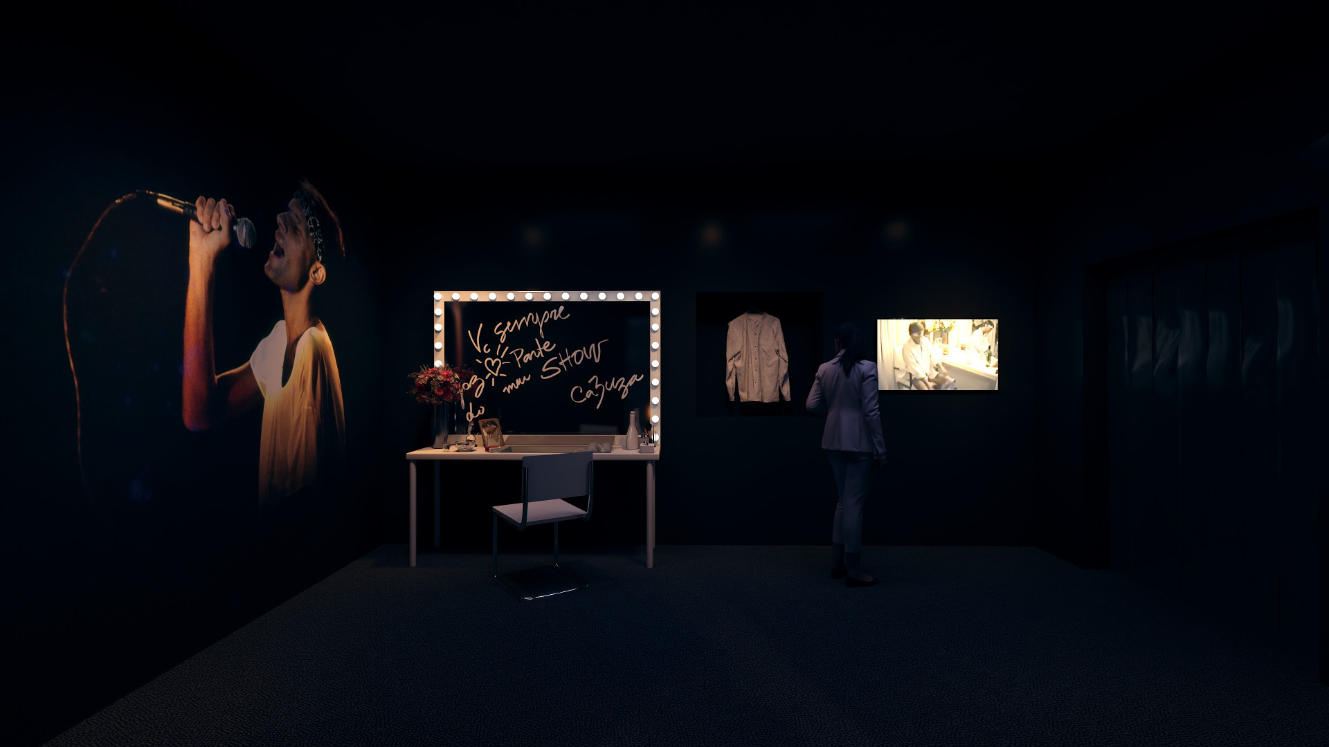 Sala O Tempo Não Para reconstrói o camarim do último show no Canecão - Divulgação 