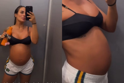 Grávida, Carol Peixinho exibe barriga antes de caminhada