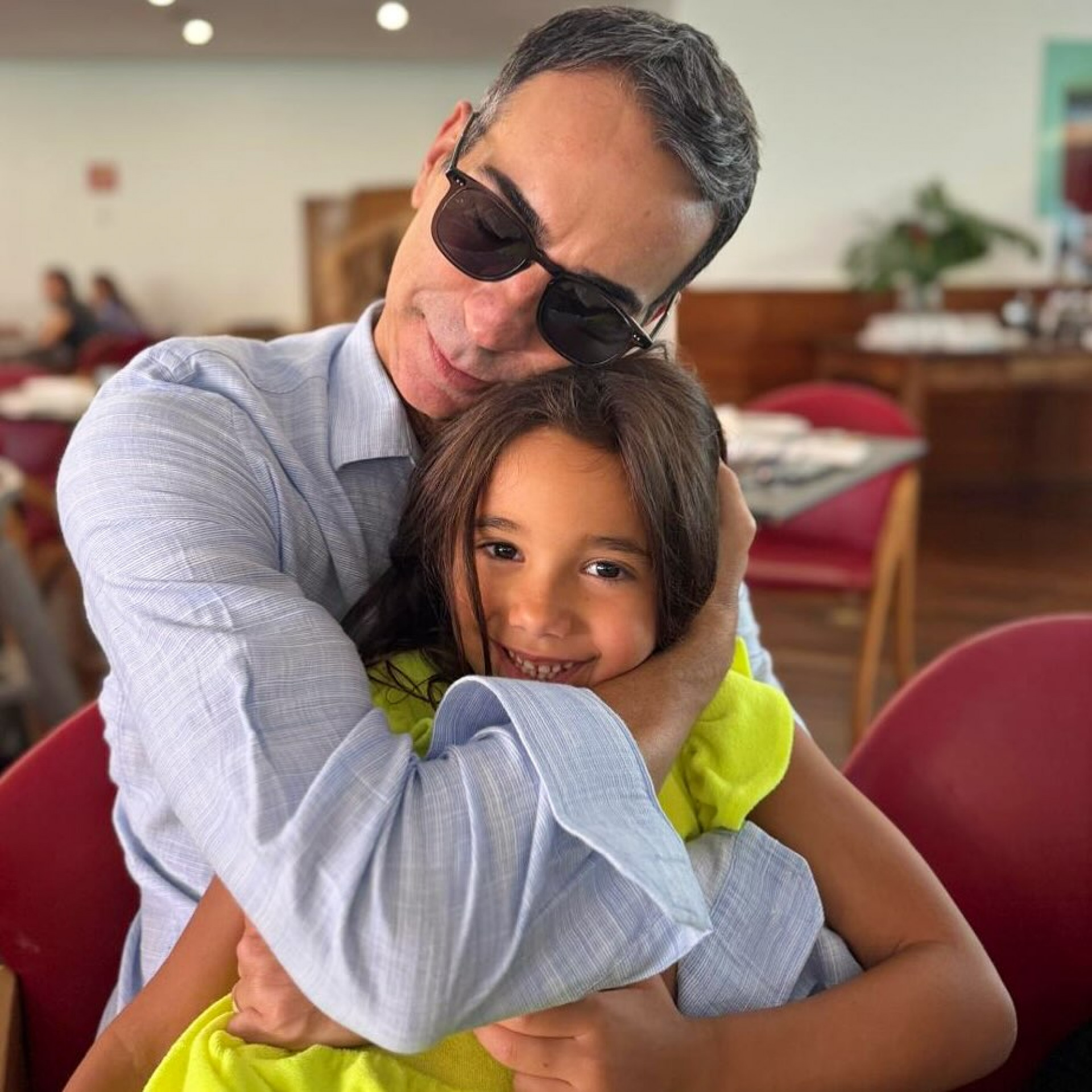 César Tralli e a filha  - Reprodução / Instagram 