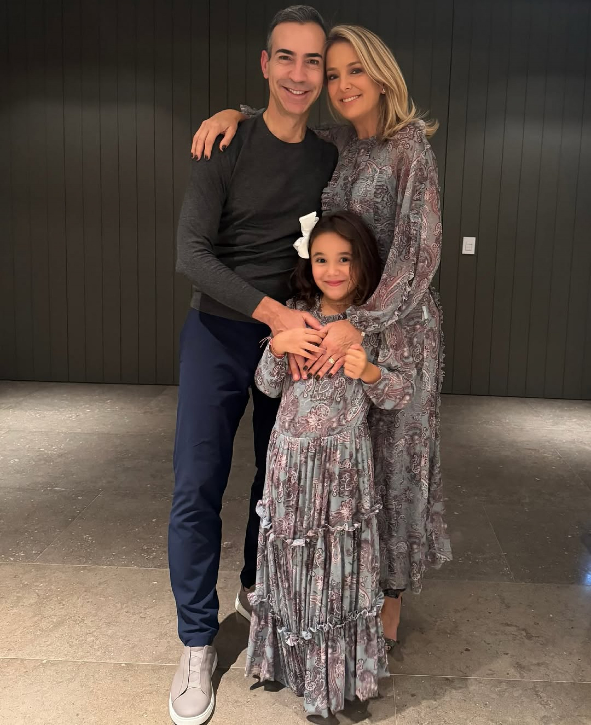 César Tralli, Ticiane Pinheiro e a filha  - Reprodução / Instagram 