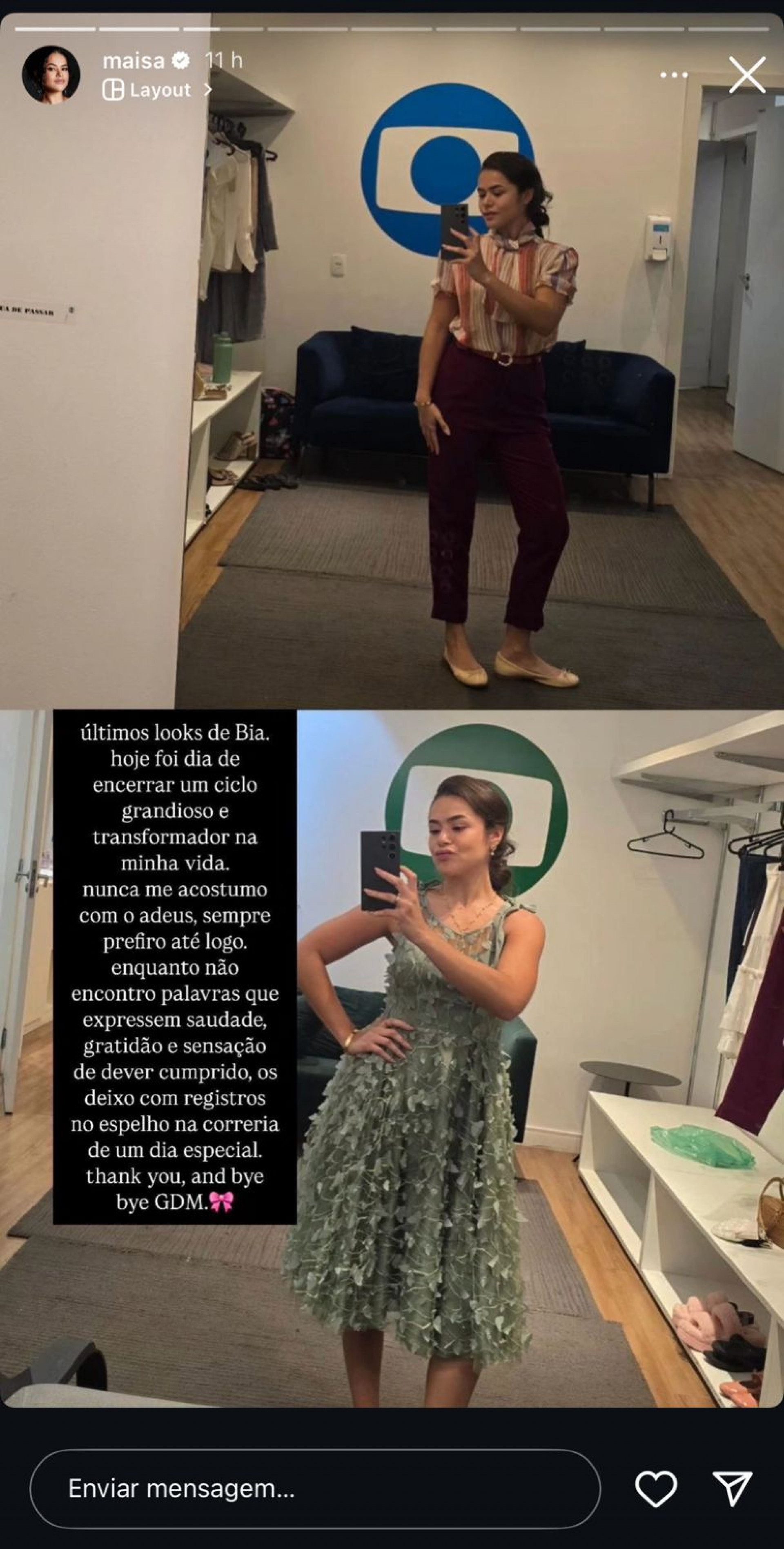 Maisa revela sensação de dever cumprido na reta final da novela 'Garota do Momento' - Reprodução Instagram