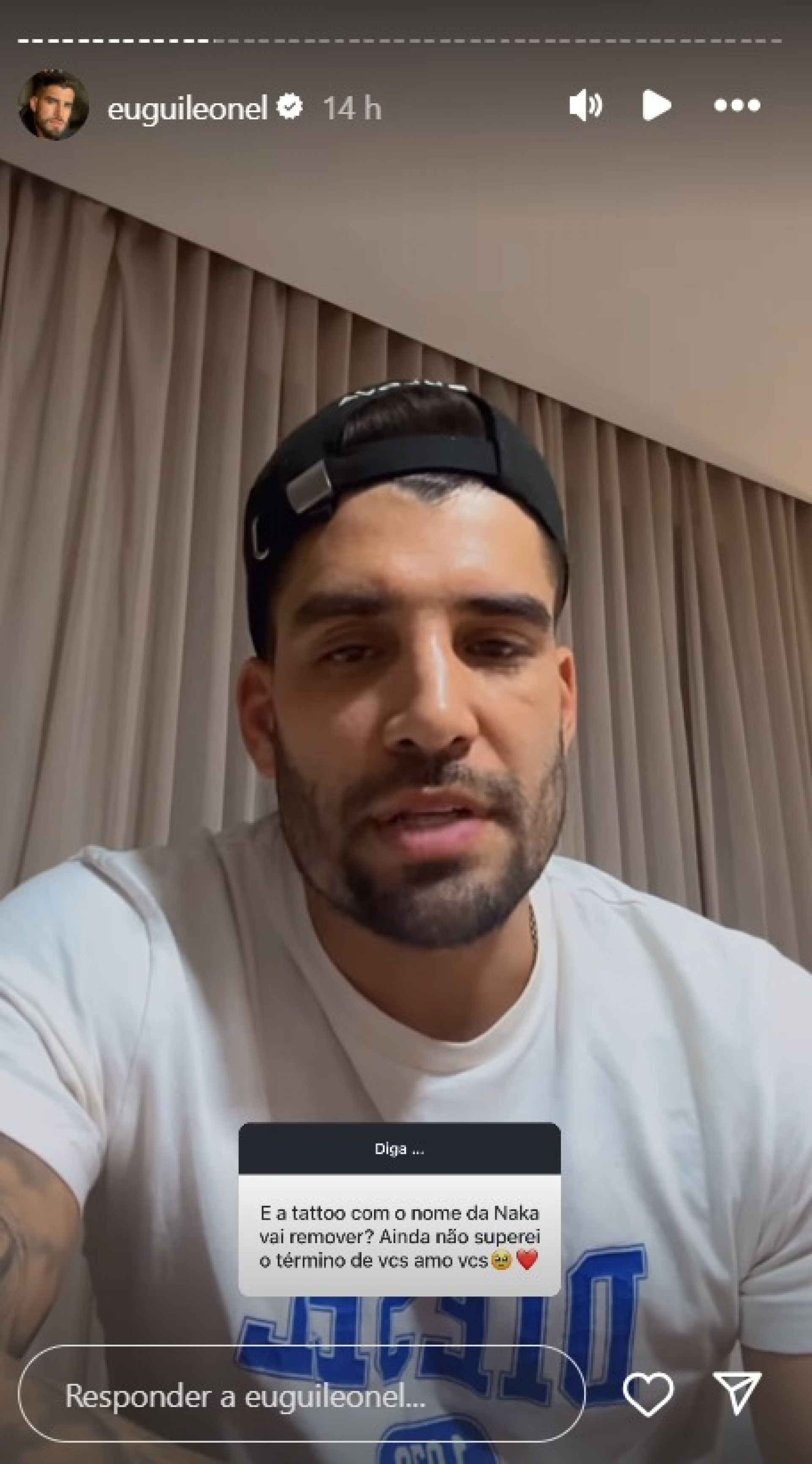 Guilherme Leonel revela que vai retirar tatuagem com o nome de Carol Nakamura - Reprodução Instagram