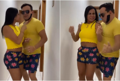 Gretchen faz dancinha com marido e manda recado para invejosos: 'Beijinho no ombro'