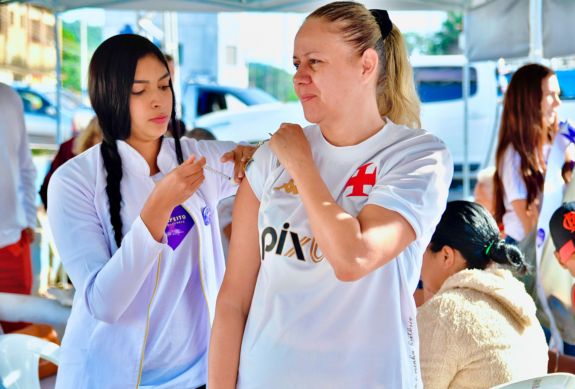 O evento no Bom Pastor ofereceu servi&ccedil;os gratuitos, como vacina&ccedil;&atilde;o, por exemplo - Jeovani Campos / PMBR