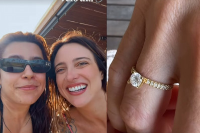 Tati Dias mostra detalhes de aliança de noivado que deu para Lauana Prado