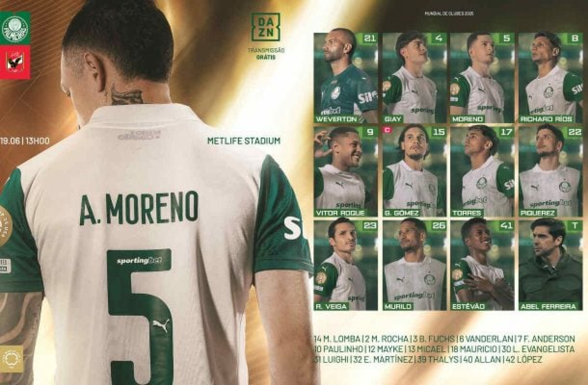 Palmeiras est&aacute; escalado para enfrentar o Al-Ahly. Veja o time titular
