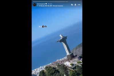 De férias, Lamine Yamal faz tour de helicóptero pelo Cristo Redentor