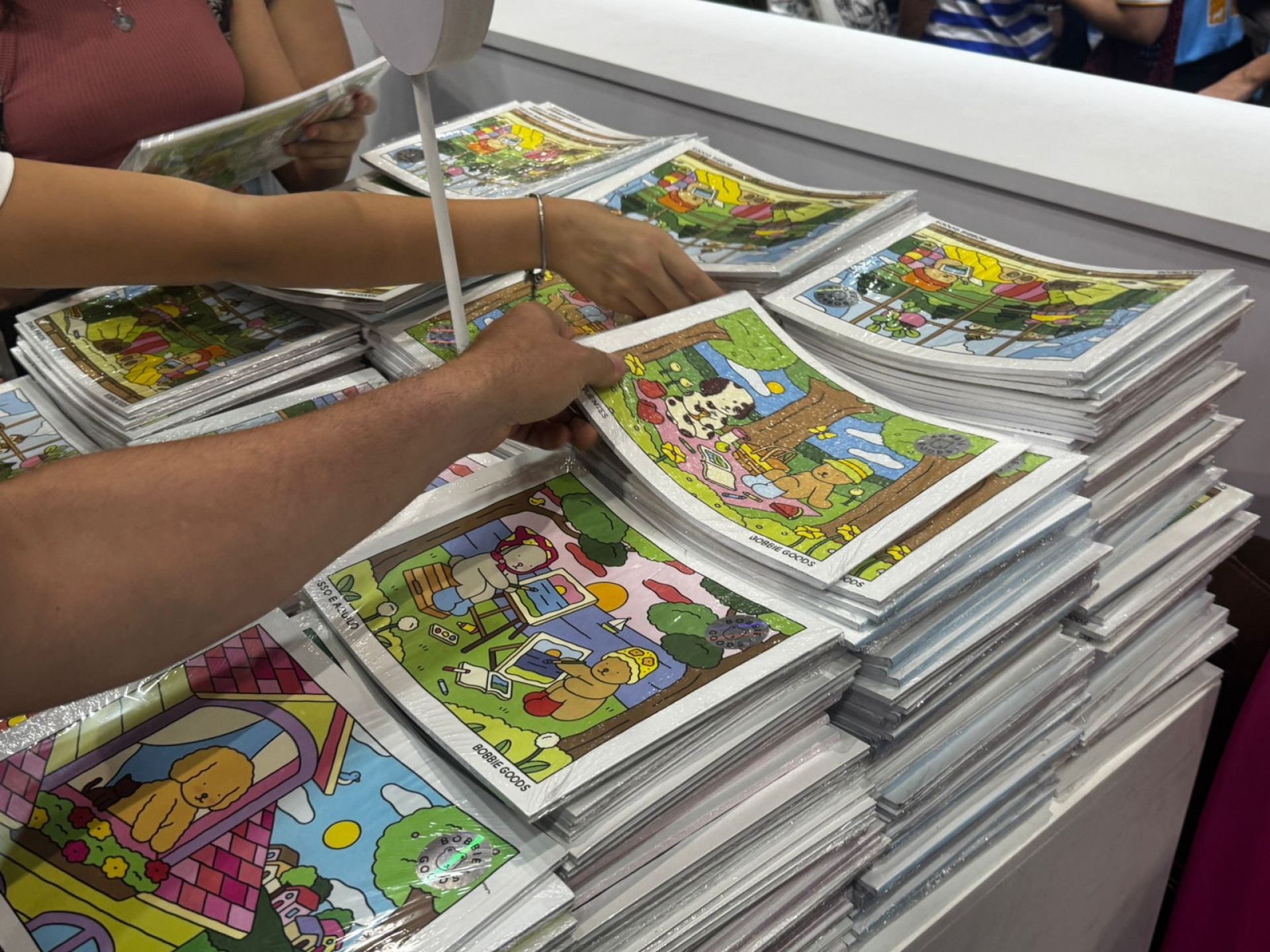 Livro de colorir da Bobbie Goods foi um dos grandes atrativos do evento - Gabriel Salotti / Agência O Dia