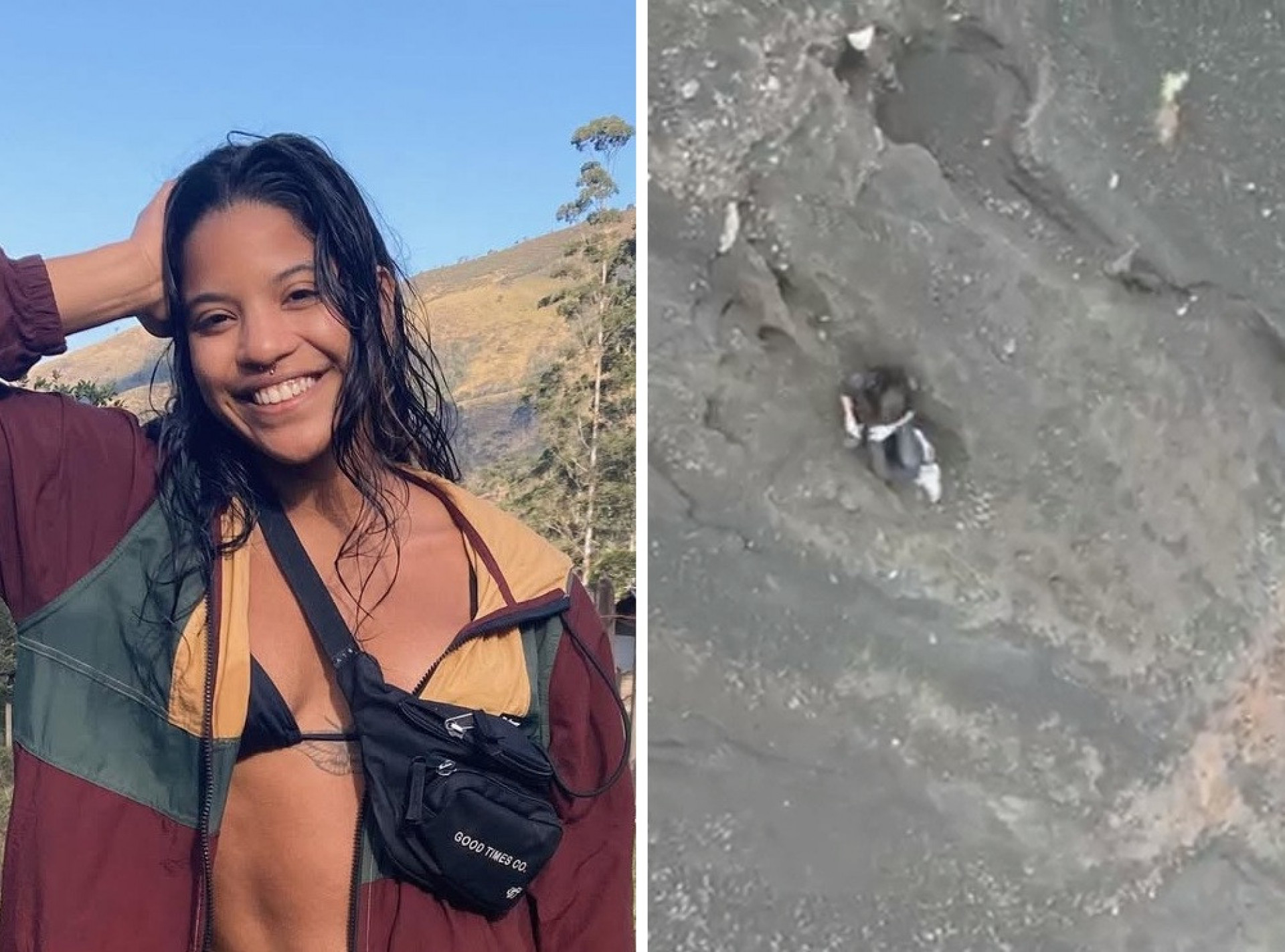 Imagens feitas por outros turistas mostravam Juliana Marins, de 26 anos, em uma área íngreme no local do acidente, na Indonésia - Reprodução