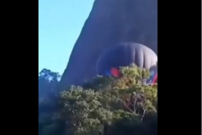 Vídeo: Balão faz pouso em área de mata no ES