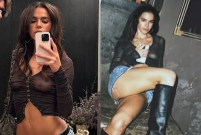 Bruna Marquezine aproveita festa funk de top transparente e minissaia