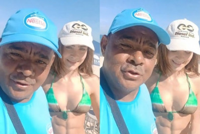 Jade Picon divulga trabalho de ambulante em praia do Rio