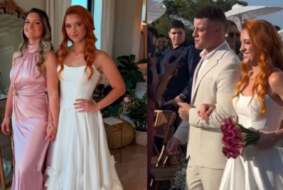 Filha de Gugu  ganha da irmã gêmea  um presente inusitado de casamento