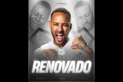 Santos oficializa renovação de Neymar, que celebra: 'Minha casa'