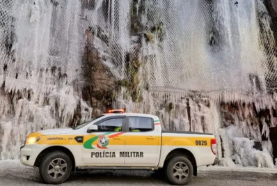 Frio intenso: Santa Catarina registra -8ºC; estradas e 'paredão' ficam congelados