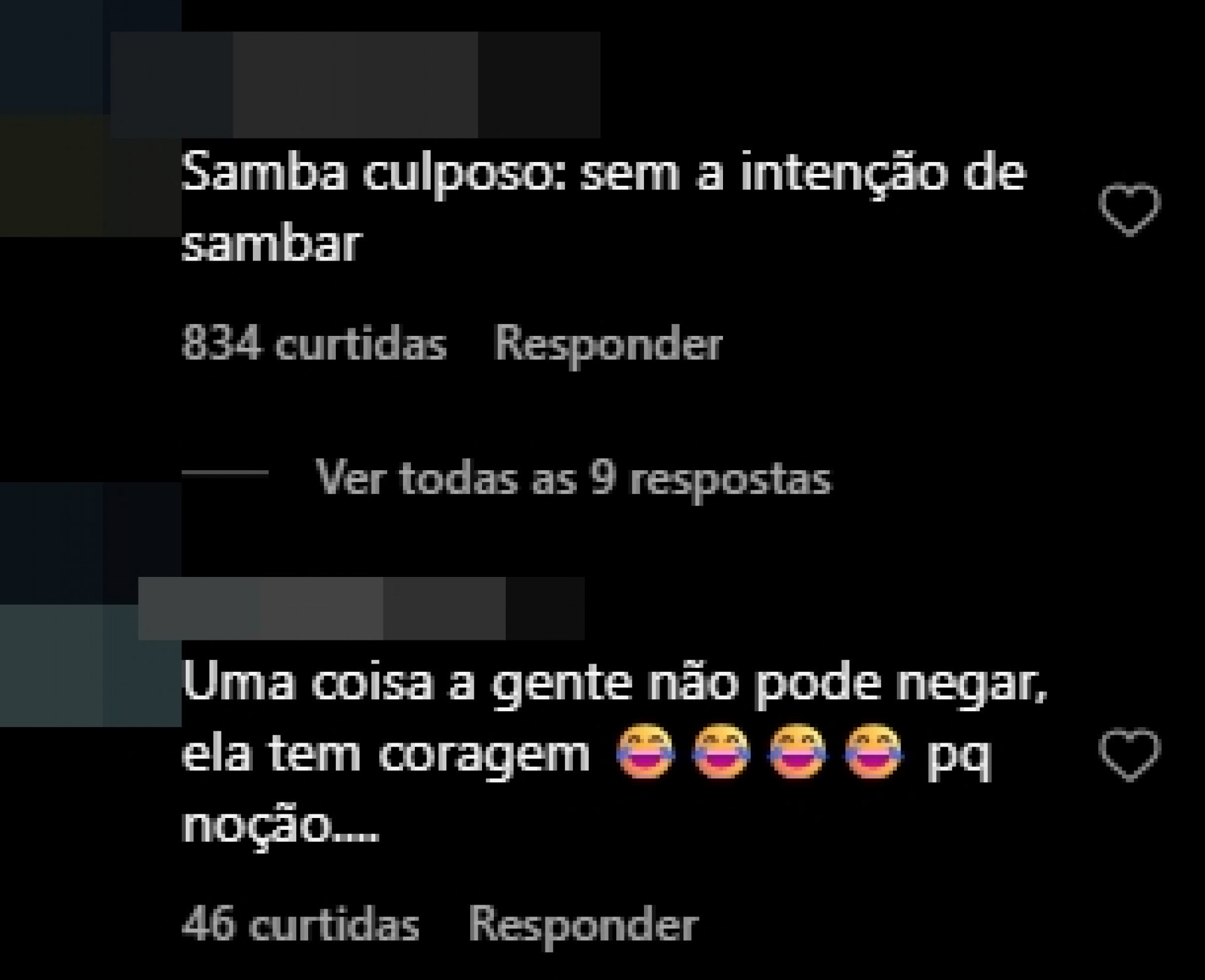 Prints tirados de uma página do Instagram - Reprodução/Instagram