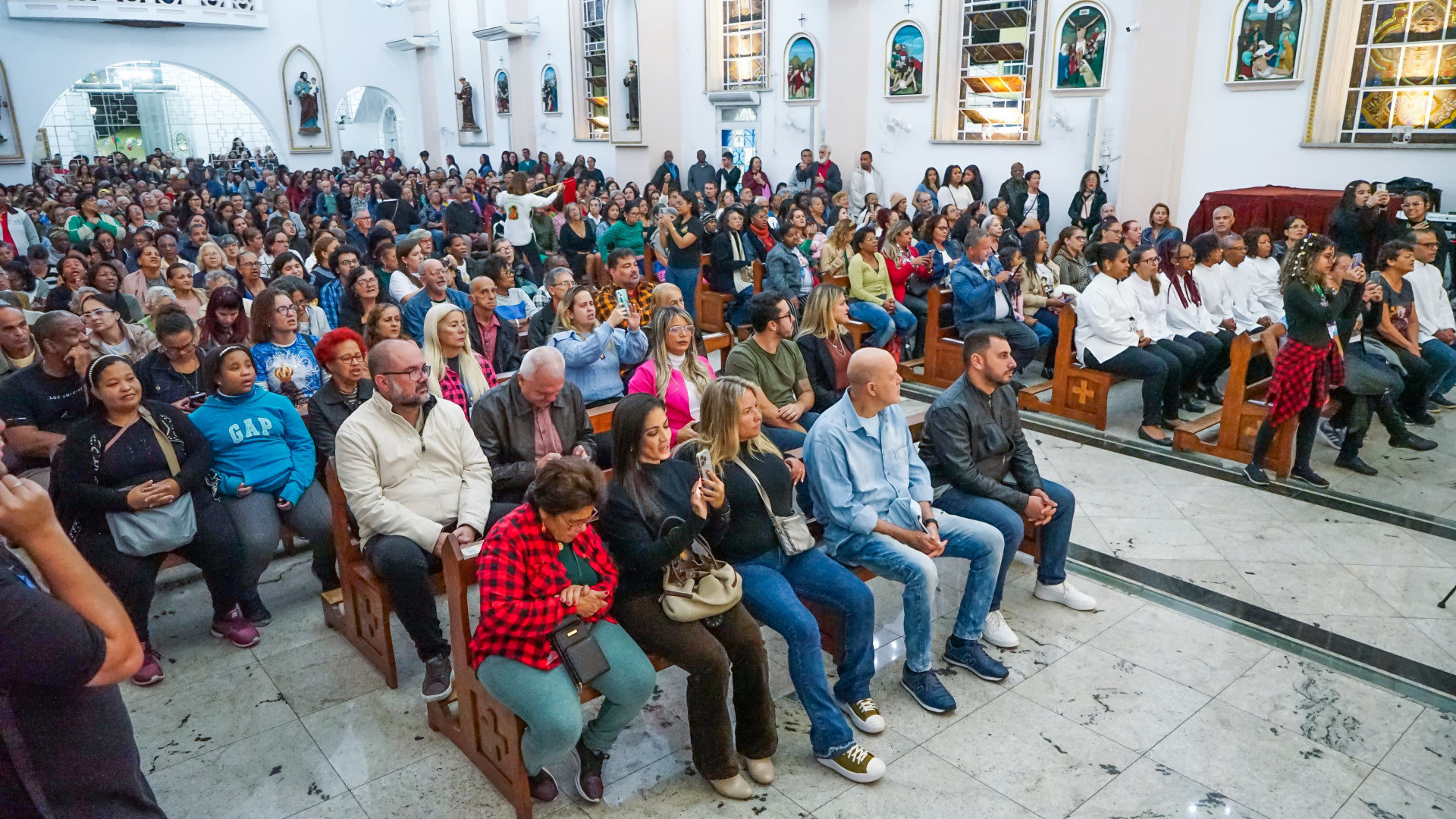 O ponto alto da celebração foi a procissão pelas ruas e a Santa Missa na Paróquia São João Batista - Gilberto Rocha/ PMSJM