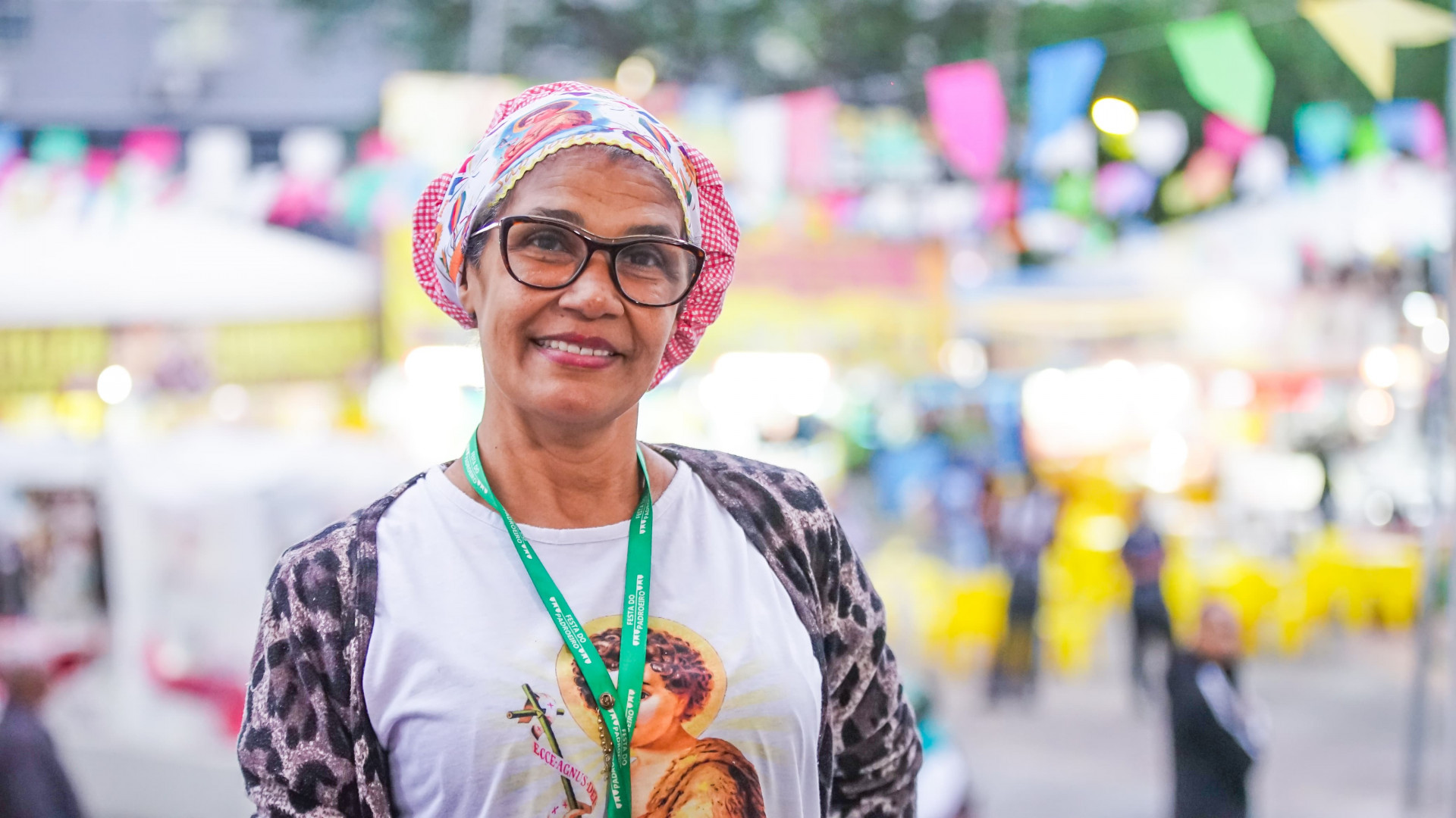 Paula Oliveira ficou feliz em participar da organiza&ccedil;&atilde;o da festa do Padroeiro  - Gilberto Rocha/ PMSJM