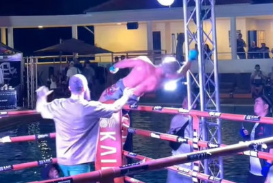 Vídeo! Atleta pula em piscina após ser eletrocutado em luta sob efeito de maconha