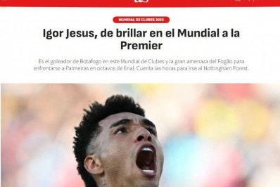 Jornal espanhol aponta Igor Jesus como 'protagonista' de Botafogo e Palmeiras