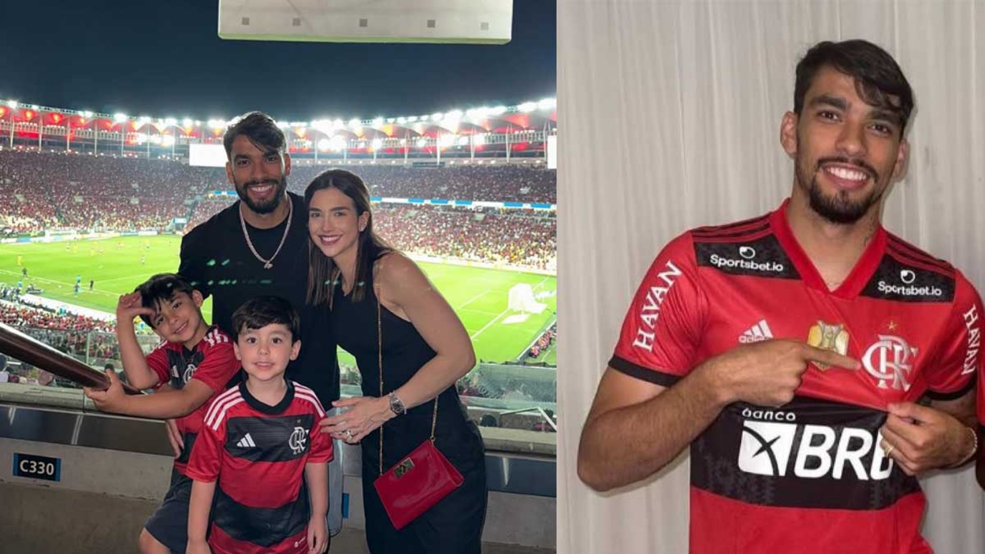 Lucas Paquet&aacute; em f&eacute;rias no Rio de Janeiro aproveita para torcer pelo Flamengo no Maracan&atilde; acompanhado da fam&iacute;lia - Instagram Lucas Paquet&aacute;