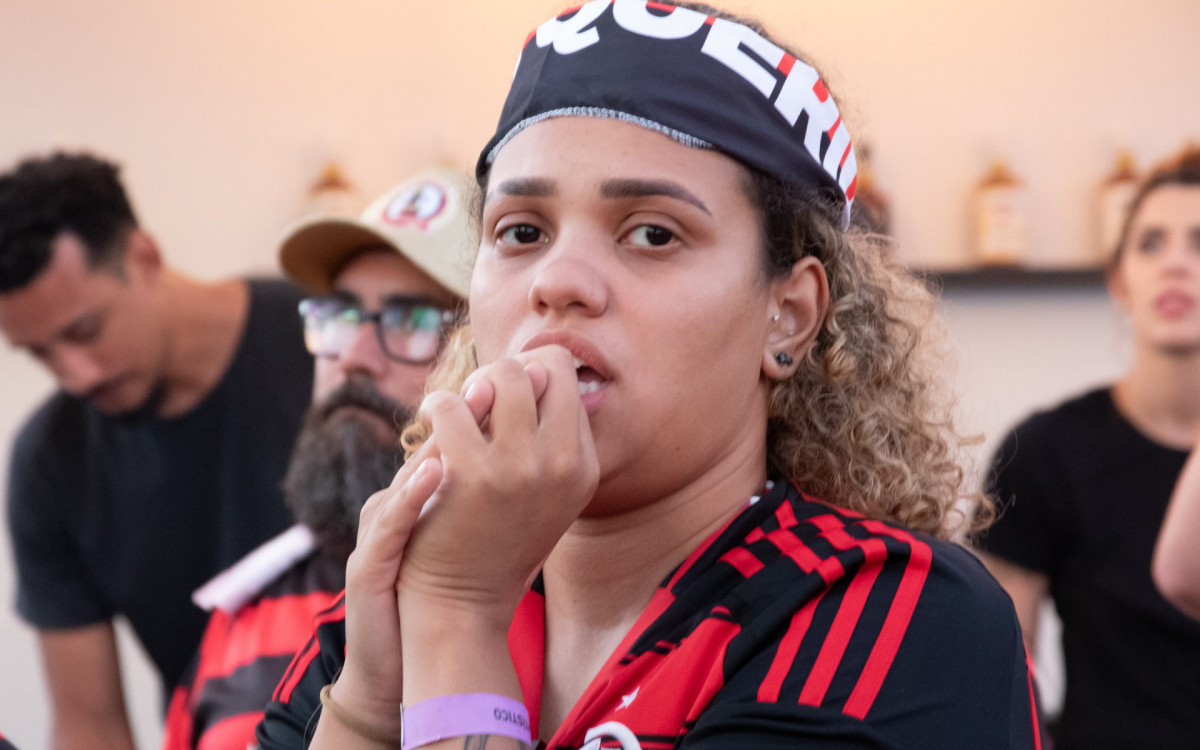 Torcedores do Flamengo marcaram presença na Fan Zone do Mundial, em Copacabana