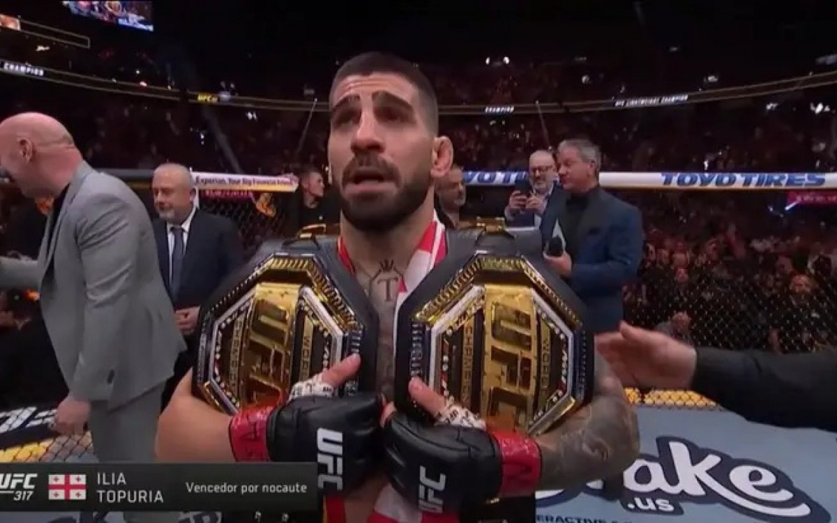 Ilia Topuria nocauteou Charles do Bronx ainda no primeiro round na luta principal