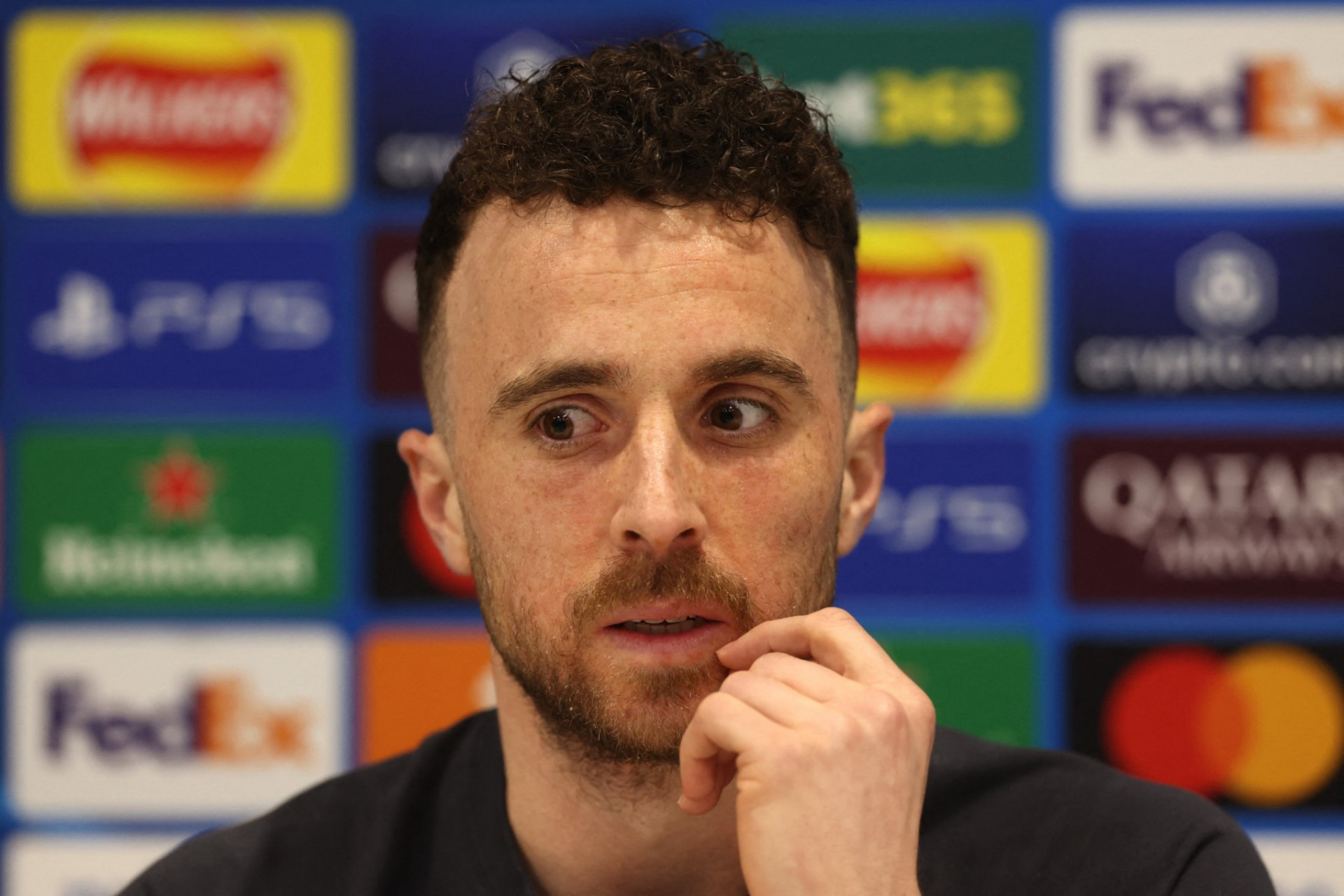 Diogo Jota, em entrevista coletiva no último dia 10 de março - Paul Currie / AFP