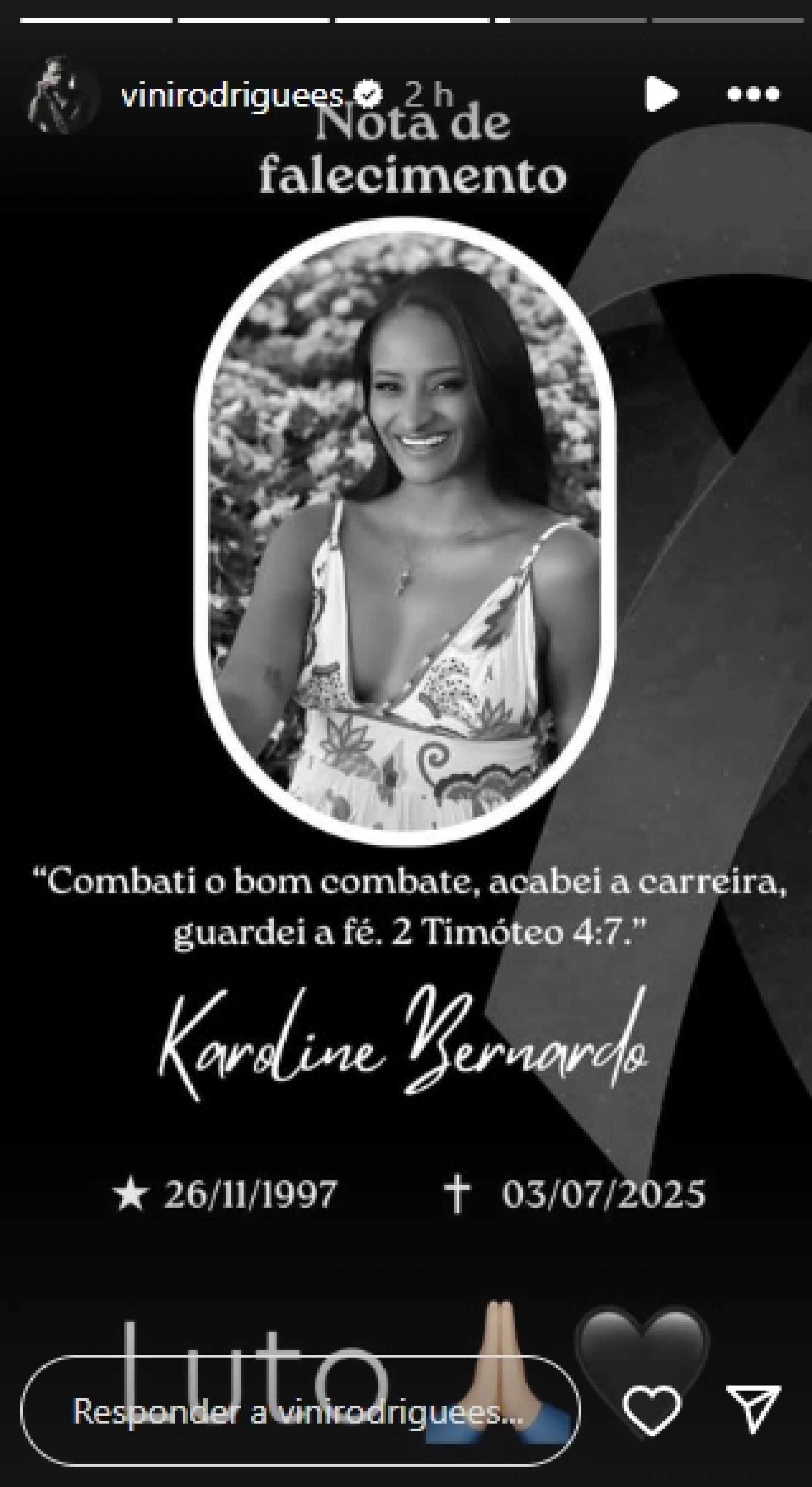 Print tirado do perfil de Vinicius Rodrigues - Reprodução/Instagram