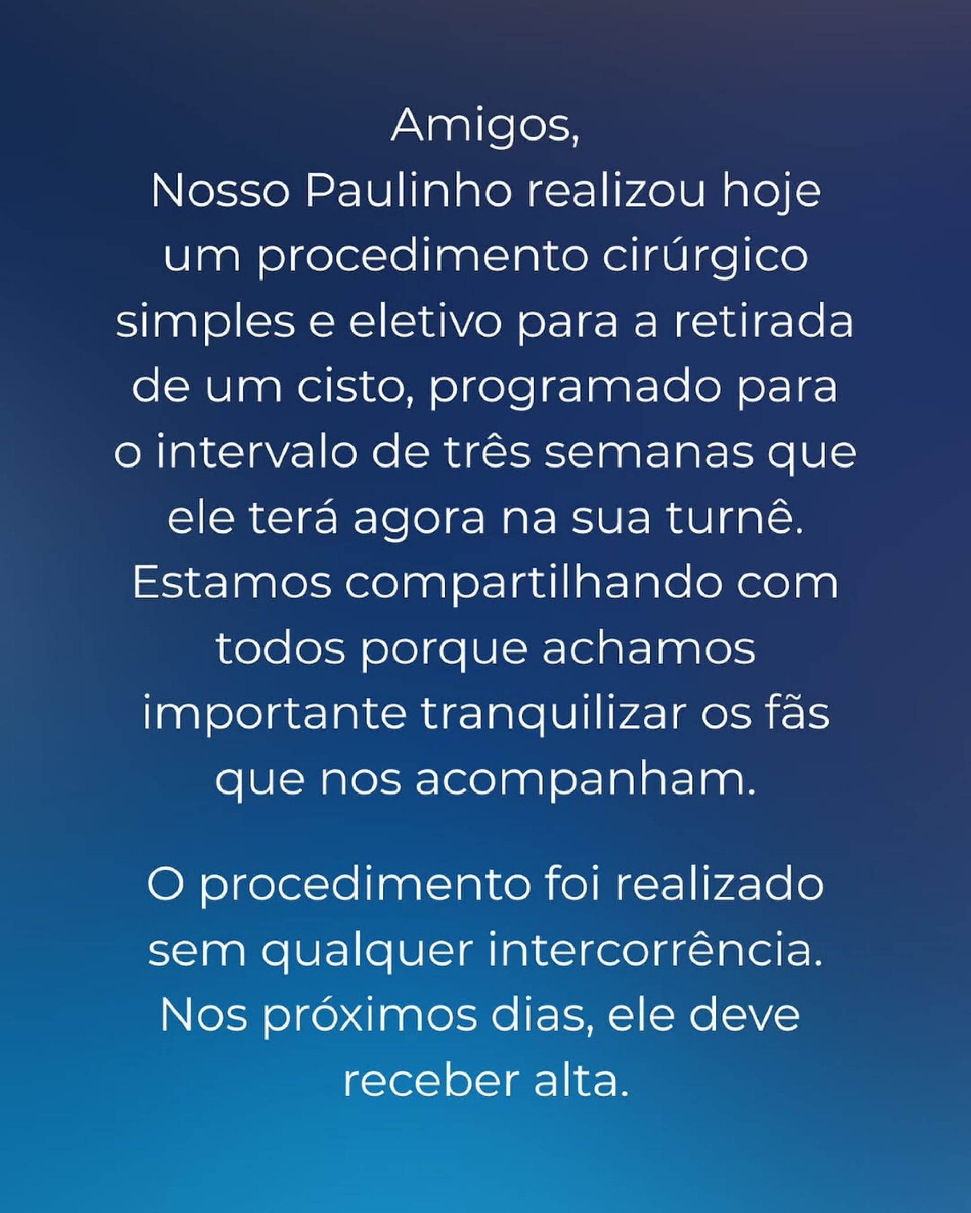 Equipe de Paulinho da Viola divulgou comunicado para tranquilizar os fãs - Reprodução/instagram