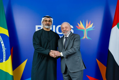 Lula e príncipe de Abu Dhabi reforçam cooperação em energia, comércio e clima no BRICS