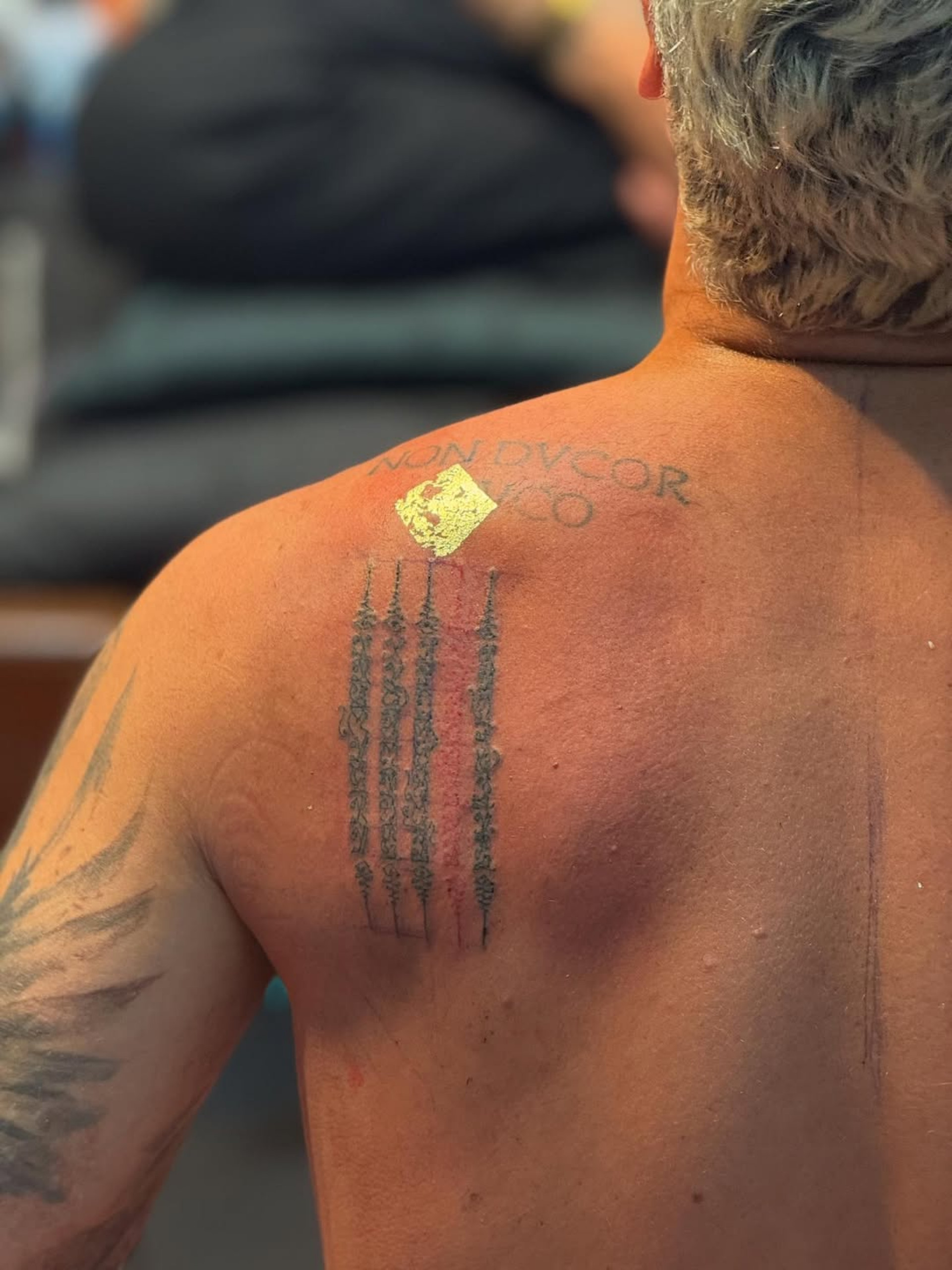 Bruno Gagliasso mostra tatuagem que fez na Tailândia, neste domingo (6) - Reprodução / Instagram