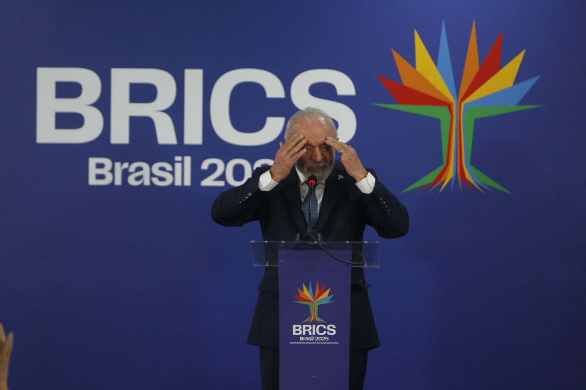 Lula realizou uma entrevista coletiva ao fim da reunião da Cúpula do Brics - Reginaldo Pimenta / Agência O Dia