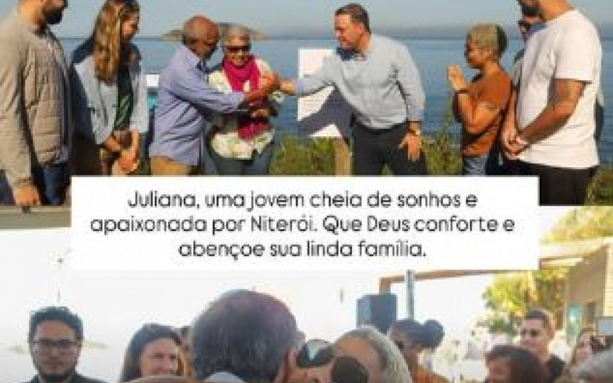 Os pais e a irmã de Juliana, assim como o prefeito Rodrigo Neves, participaram da cerimônia - Reprodução