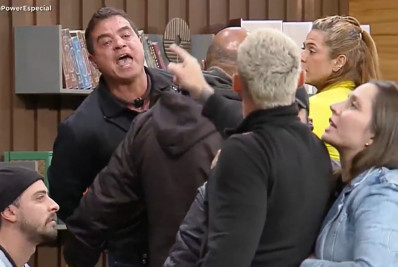 Dhomini se descontrola com Radamés no 'Power Couple' e seguranças apartam briga: 'Imundo'