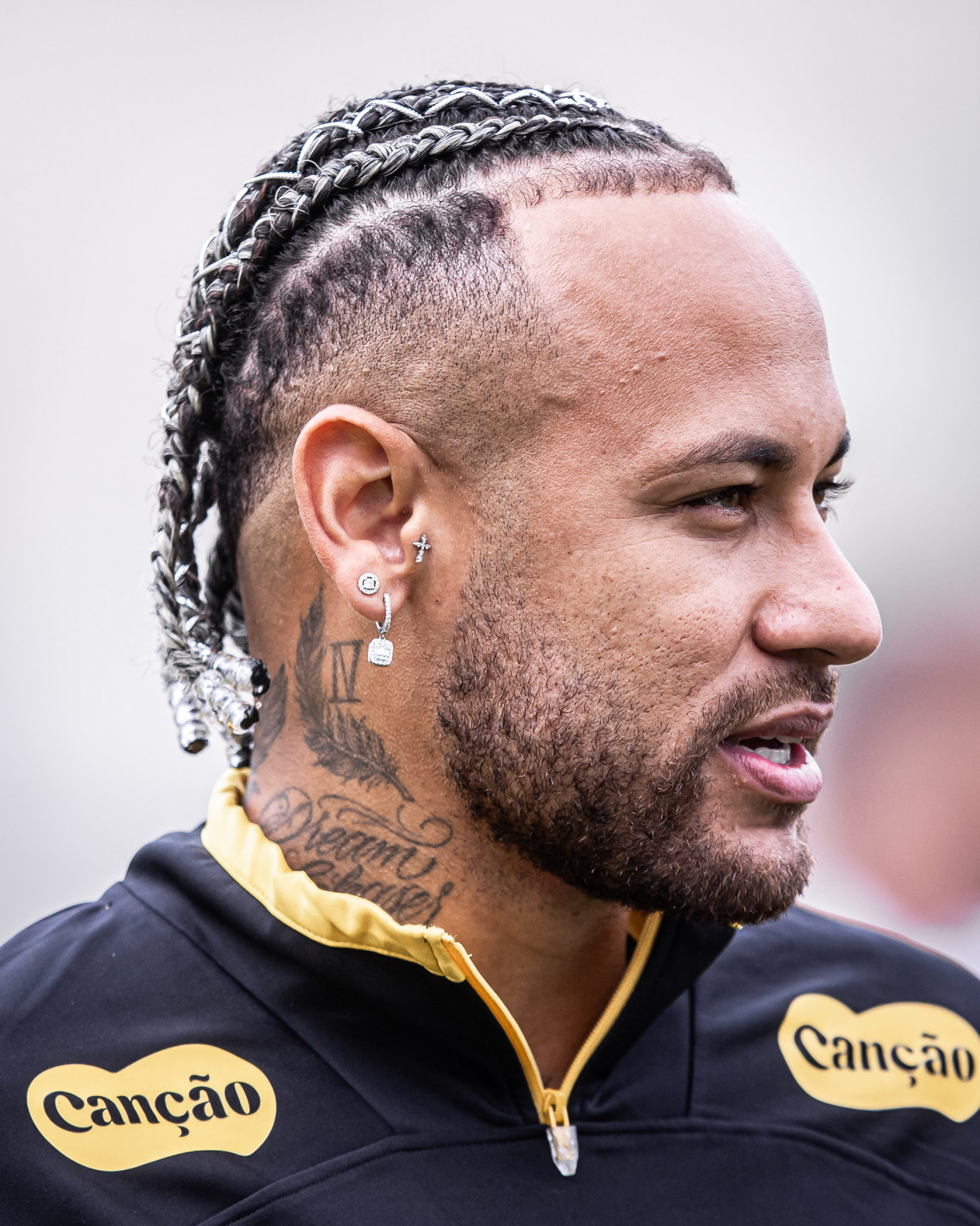Neymar apareceu com novo visual no treino do Santos - Raul Baretta/ Santos